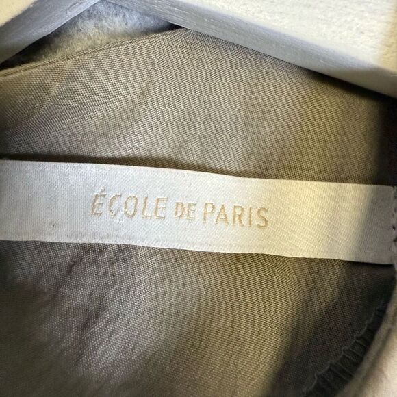 Ecole de Paris Dress Women’s Size L (no tag) Taupe Shift Zip Pocket Minimalist - Picture 2 of 6